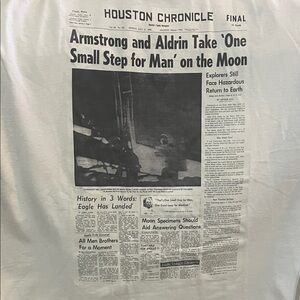 Houston Chronicle One Small Step For Man Print XL Shirt